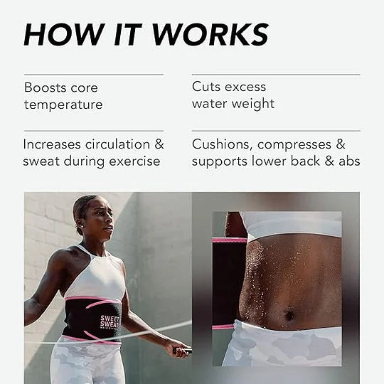 Sweat Band Waist Trainer Beltfor High Intensity Training and GymWorkouts 5 Adjustable Sizes
